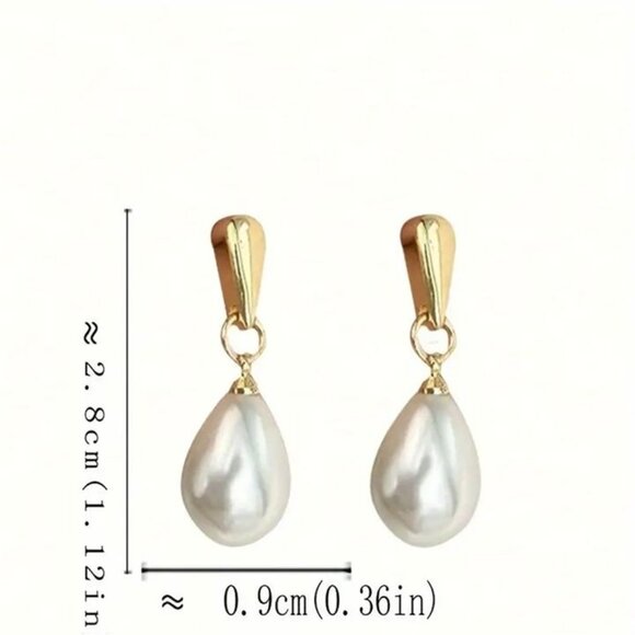 Classic Pearl Dangle Earrings - Picture 3 of 3